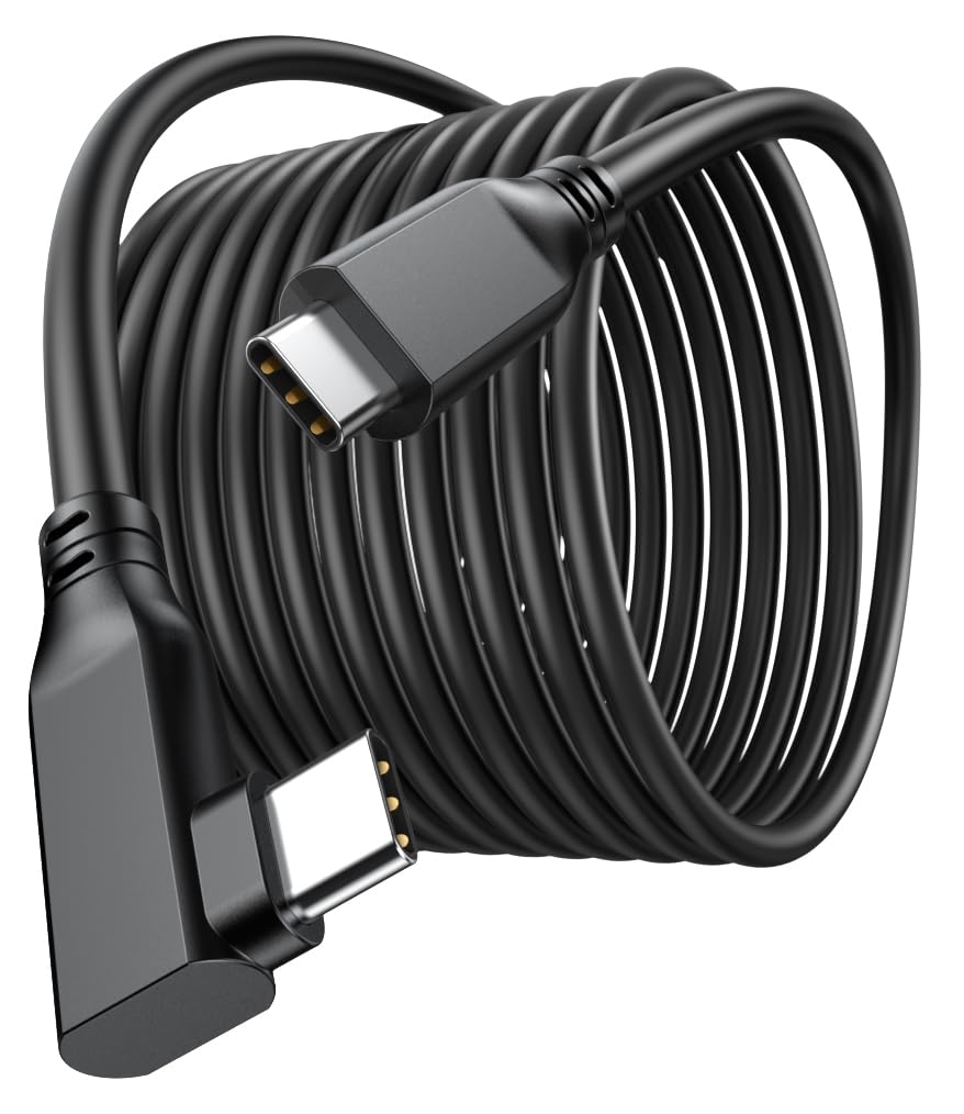 Photo 1 of VCZHS Tech USB C to USB C Cable 20ft 60W - Right Angle Type C Charging Cable Cord 90 Degree USBC to USBC Cable for iPhone16/15 Pro Max/Plus/MacBook Air/ S24 /S23(Charge Only)