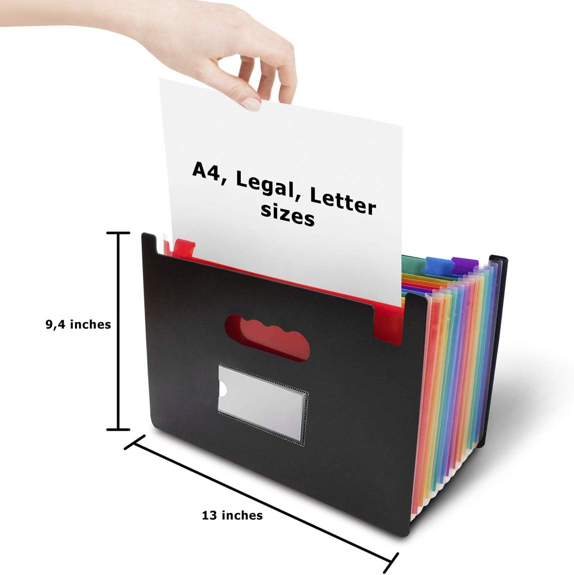 Accordian File Organizer, Expanding File Folder, File Folder Organizer, Paper Organizer Folder, File Organizer Box, File Organizer, Paper Bill Receipt Organizer fits A4 Letter Size (12 Pockets) : Office Products