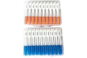 FOMIYES 80pcs Interdental Brush, Toothpick Dental Tooth Flossing Head Betweens Interdental Brushes Toothpick Cleaners Tooth Cleaning Tool