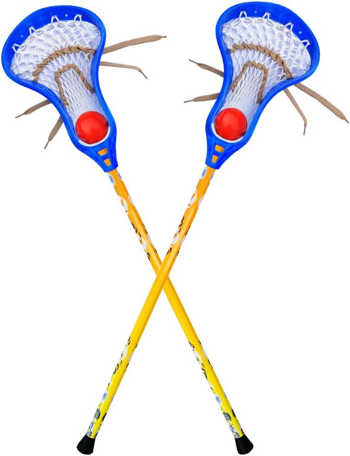 Youper Mini Lacrosse Stick Set with Two Aluminum Sticks & Two Balls for Kids