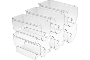 Set of 6 Wine Rack Holder,Stackable Plastic Wine and Water Bottle Organizer for Kitchen Countertop, Pantry, Fridge,Convenient