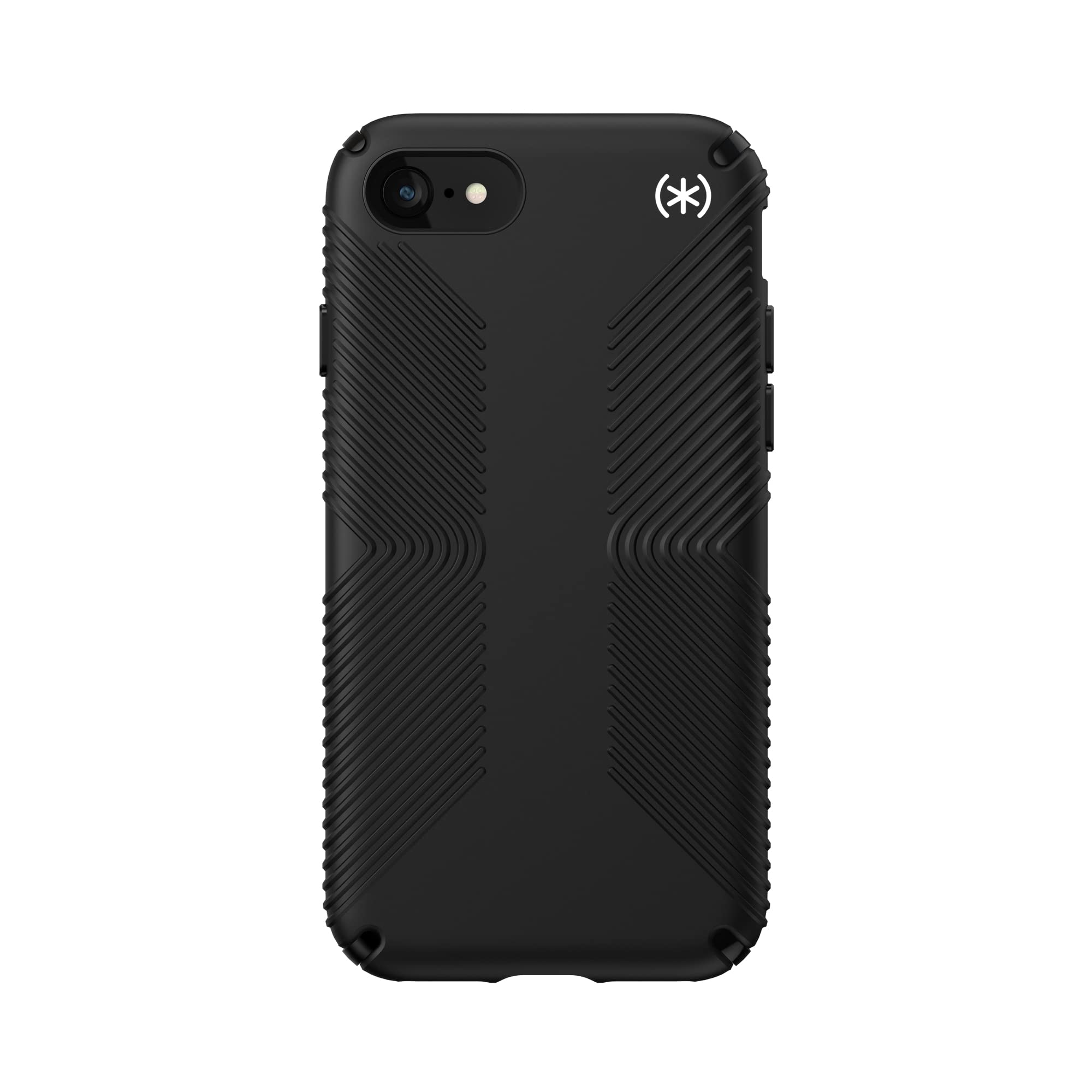 Speck Products Presidio2 Grip Case, Compatible with iPhone SE (2020)/iPhone 8/iPhone 7, Black/Black/Black/White (136210-9116)