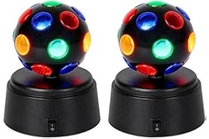 2PCS Disco Lights | Battery Powered Disco Ball Party Light | 360 Rotating Colorful Flashing Home Decor | Led Mini Colors Stag