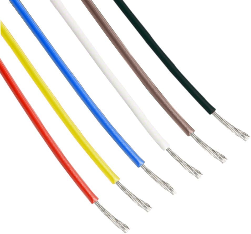 Wellite 22AWG Stranded Hook Up Wire Kit - 300V Silicone Insulated Electric Wire Cable 6 Colors,32.8ft