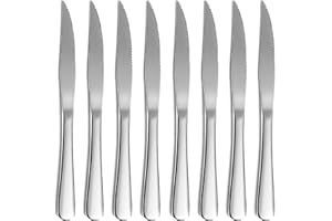 Steak Knife Set, Kyrtaon Serrated Knife, Stainless Steel Sharp Knives Set, Dinner Knifes Set of 8, Dishwasher Safe Sturdy and