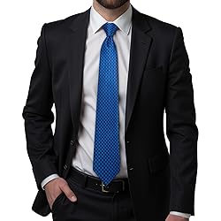Hi-Tie 63'' Blue Ties for Men Extra Long Men's Ties