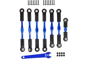 RCHuiWow Adjustable Turnbuckles Upgrades Part for 1/10 Slash 4x4 (VXL) Rustler 4x4 (VXL) Stampede 4x4 (VXL) Bandit 4x4 (VXL), RC Turnbuckles Camber Link Hop-up,7PCS,Navy Blue