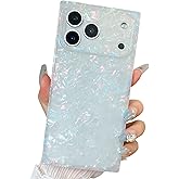 BANAILOA Compatible with iPhone 17 Pro Max Case Rectangle Edge for Women,Luxury Sparkle Colorful Shell Case Protective Soft Slim Girly iPhone Cover for 17 Pro Max - 6.9 inch (Colorful Shell)
