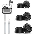 3-Pairs Ear Tips for Galaxy Buds 3 Pro, Memory Foam Replacement Ear Tips Compatible for Samsung Buds 3 Pro Earbuds Accessories No Silicone Pain Noise Isolation | Fit in Charging Case (Black-S/M/L)