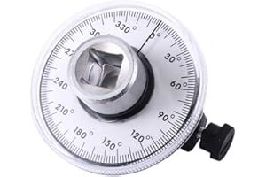 BSBMIEQM 1/2 Inch Torque Wrench Angle Gauge Tool,360° Adjustable 1/2" Drive Torque meter Wrench Set,Professional Measure Tool,Father's Day Gift