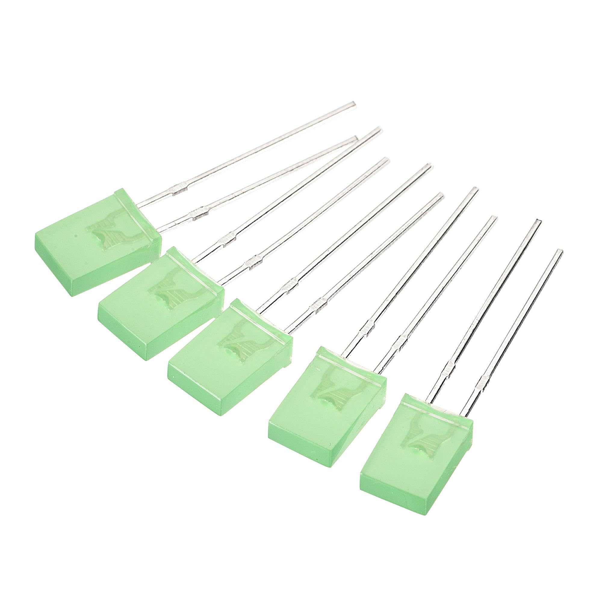 PATIKIL 2x5x7mm x LED Light Lamp Bulb, 150Pcs Rectangular Bright Lighting Emitting Diode for Electronic Component Indicator, Green