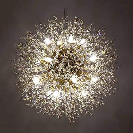 Zcxcc Night Light Chandelier Firework Led Stainless Steel Crystal
