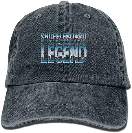 Shuffleboard Legend Hot New Adjustable Washed Cap Cowboy Baseball Hat Navy