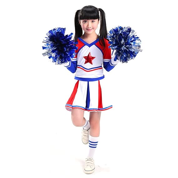 Mädchen Jungen Cheerleader Kostüm Uniform Karneval Fasching Party Halloween Weihnachten Kostüm Kleid Cheerleading Jazz Beklei