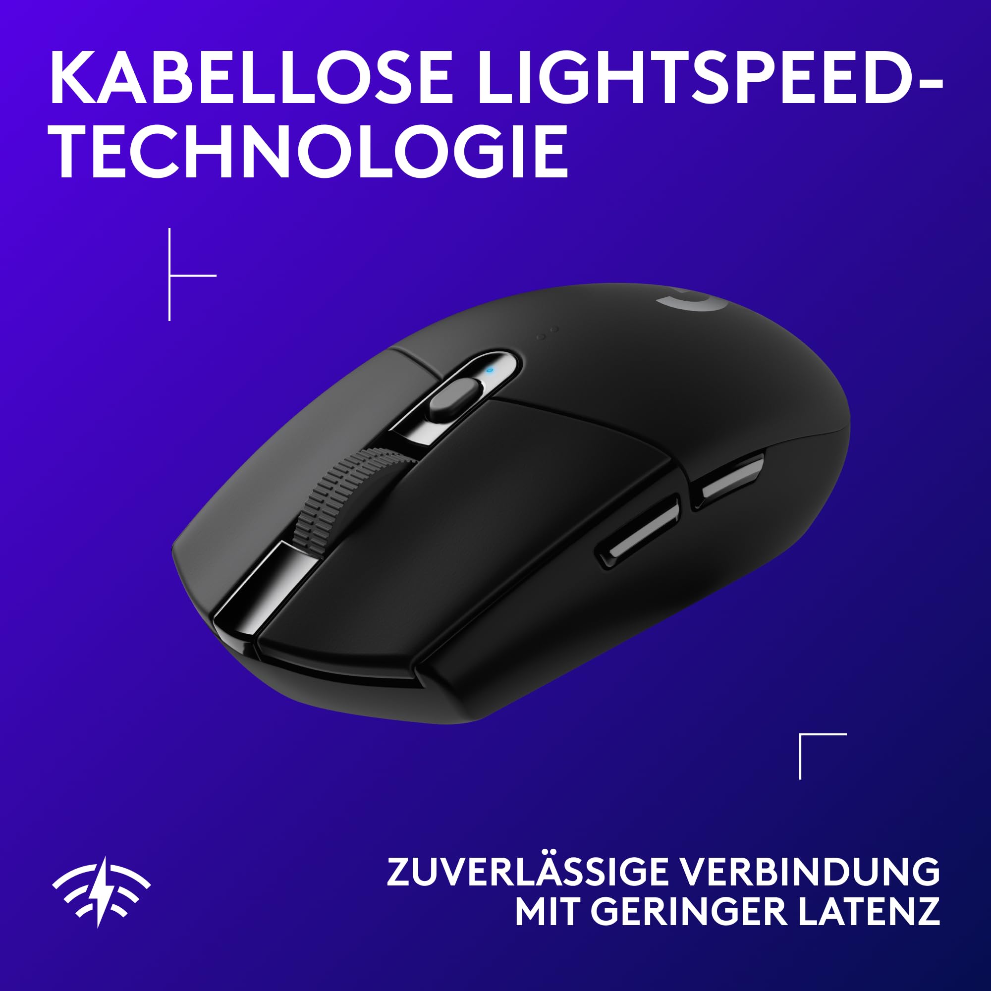 Logitech G305 LIGHTSPEED kabellose Gaming-Maus mit HERO 12K DPI Sensor, Wireless Verbindung, 6 programmierbare Tasten, 250 Stunden Akkulaufzeit, Leichtgewicht, PC/Mac - Schwarz 3