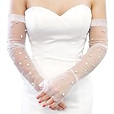Olbye Women’s Wedding Gloves Long Wrist Bands Cuffs Arm Covers For Brides Fingerless Gloves Ivory Sleeves bridal gloves