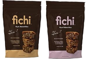 Fichi Fig and Nut Bites, a Wholesome and Delicious Gluten-Free Italian Fruit and Nut Snack, 3.5oz Bags (Two Pack, Variety)