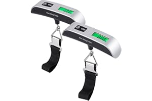 ChimimeDecor 2Pcs Luggage Scale,110lbs/50kg Digital Hanging Suitcase Weight Scale with Backlit LCD Display,Portable Baggage W