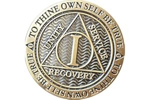 RECOVERYCHIP 1 Year AA Medallion Reflex Antique Chocolate Bronze Chip