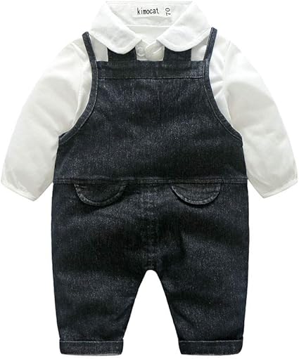 baby boy black pants with suspenders