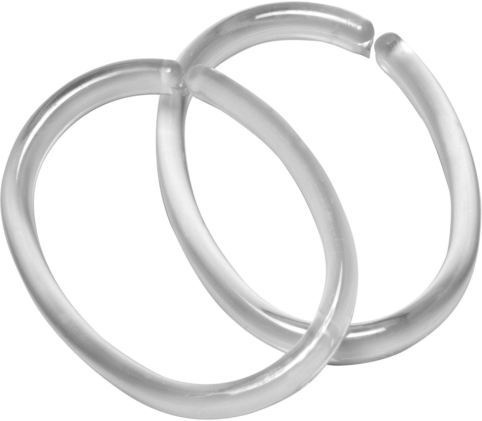 Sealskin Clips Shower Curtain Rings, Polypropylene, Transparent, 4.7 x 6.2 x 0.7 cm