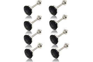 TEMPSNOW 8pcs Universal Hood Pins for Car Modification 1.25Inch Bumper Quick Latch Aluminum Push Button Latch (Black)