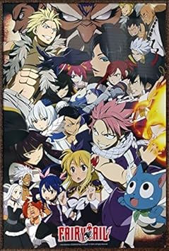 Amazon Com Fairy Tail Anime Tv Show Poster Print Fairy Tail Vs Other Guilds Character Collage Size 24 Inches X 36 Inches Posters Prints