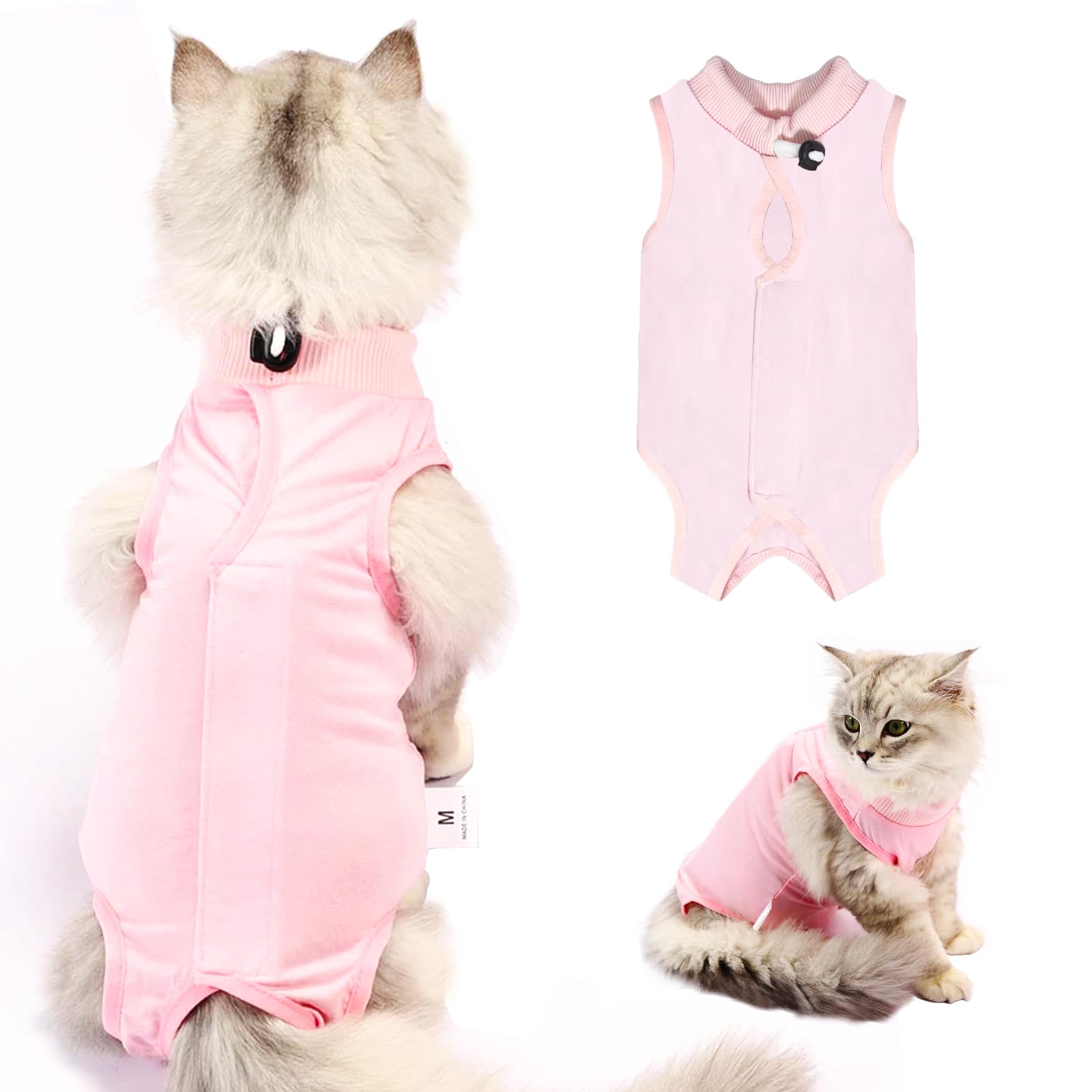 Cat Professional Recovery Suit，Body Suits for Abdominal Wounds or Skin Diseases，E-Collar Alternative for Cats, Onesie Cat Clothes After Surgery Collar & Cone Alternative