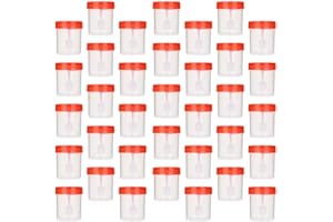 ULTECHNOVO 100 Pack 4oz Disposable Specimen Cups Individually Bagged with Leak Proof Screw Lid for Seal Sample Collection