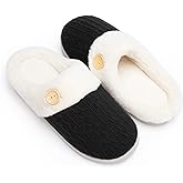 Chantomoo Womens Slipper Warm Comfy Memory Foam House Slippers Knitted Shoes Faux Fur Lined Anti-Skid Rubber Sole Bedroom Cozy Indoor Outdoor Slippers