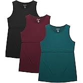 Sosolism Women's Maternity Nursing Tank Tops for Breastfeeding Shirt 3-Pack
