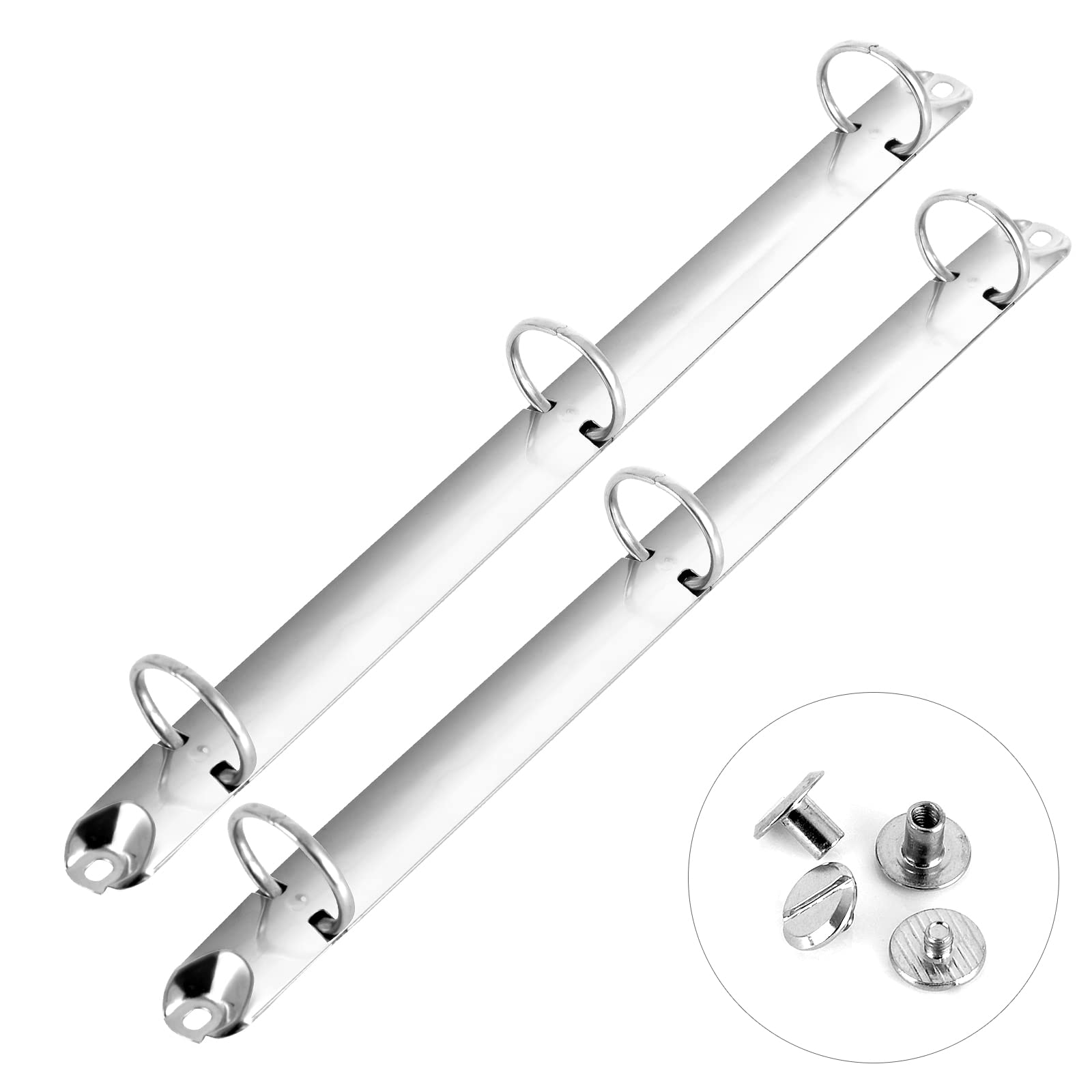 Photo 1 of 2 Pieces Letter Size Ring Binder Mechanism Replacement Kit 3-Ring Metal Binder Mechanisms Loose Leaf Binding Spines Combs for Binder Organizers