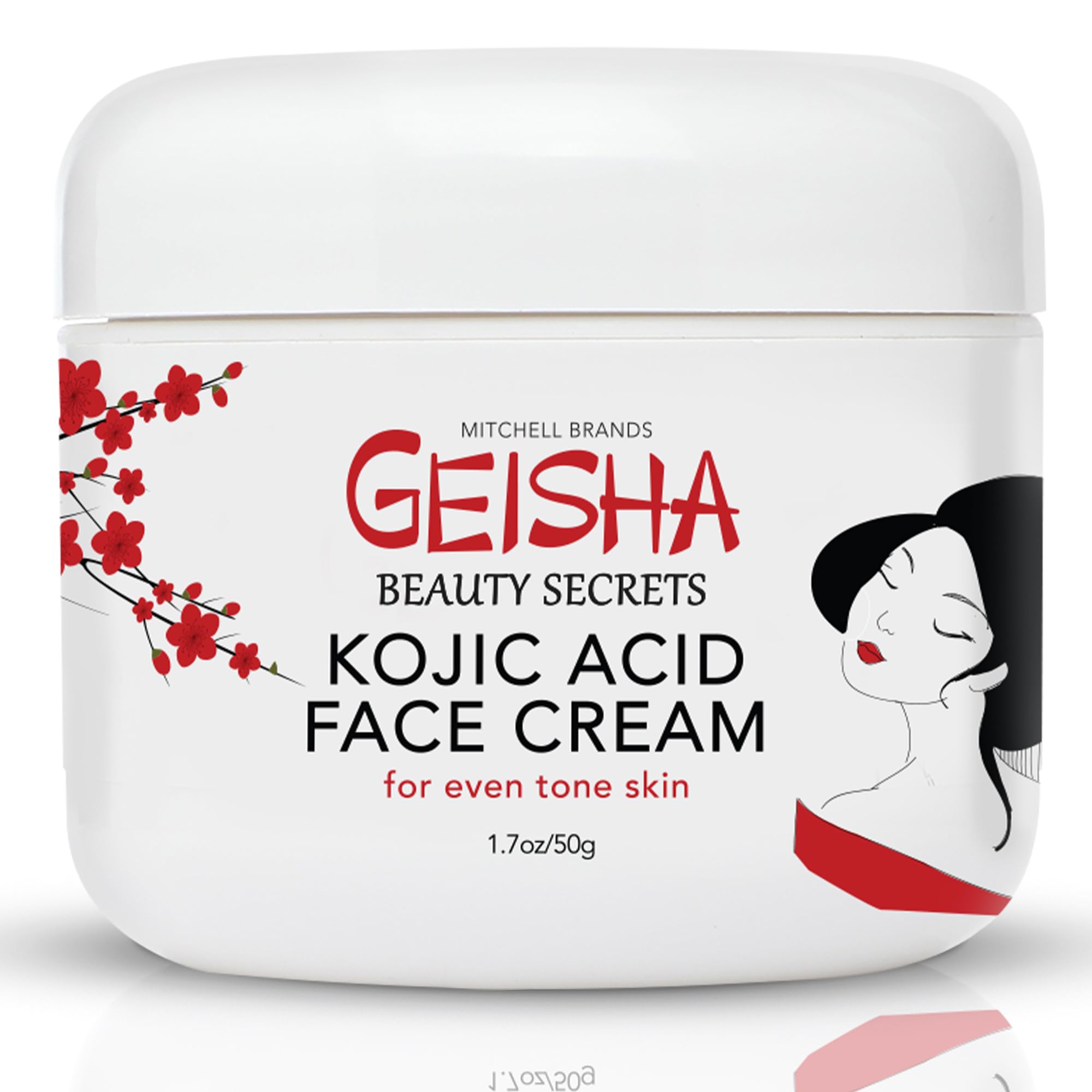 Photo 1 of Geisha Kojic Acid Cream - 1.7 fl oz / 50 ml - Skin Brightening Cream for Face, Body, Hands - with Glycolic Acid