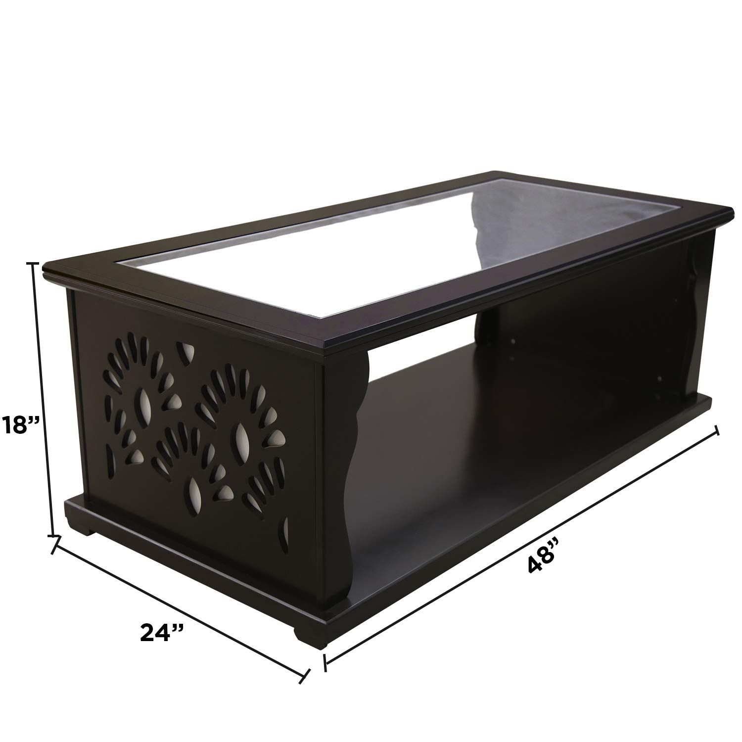 Eltop Engineered Wooden Glass Coffee Centre Tea Center Table With Use Shelf For Home Indoor Living Room Decor Finish Color Brown Amazon In Home Kitchen