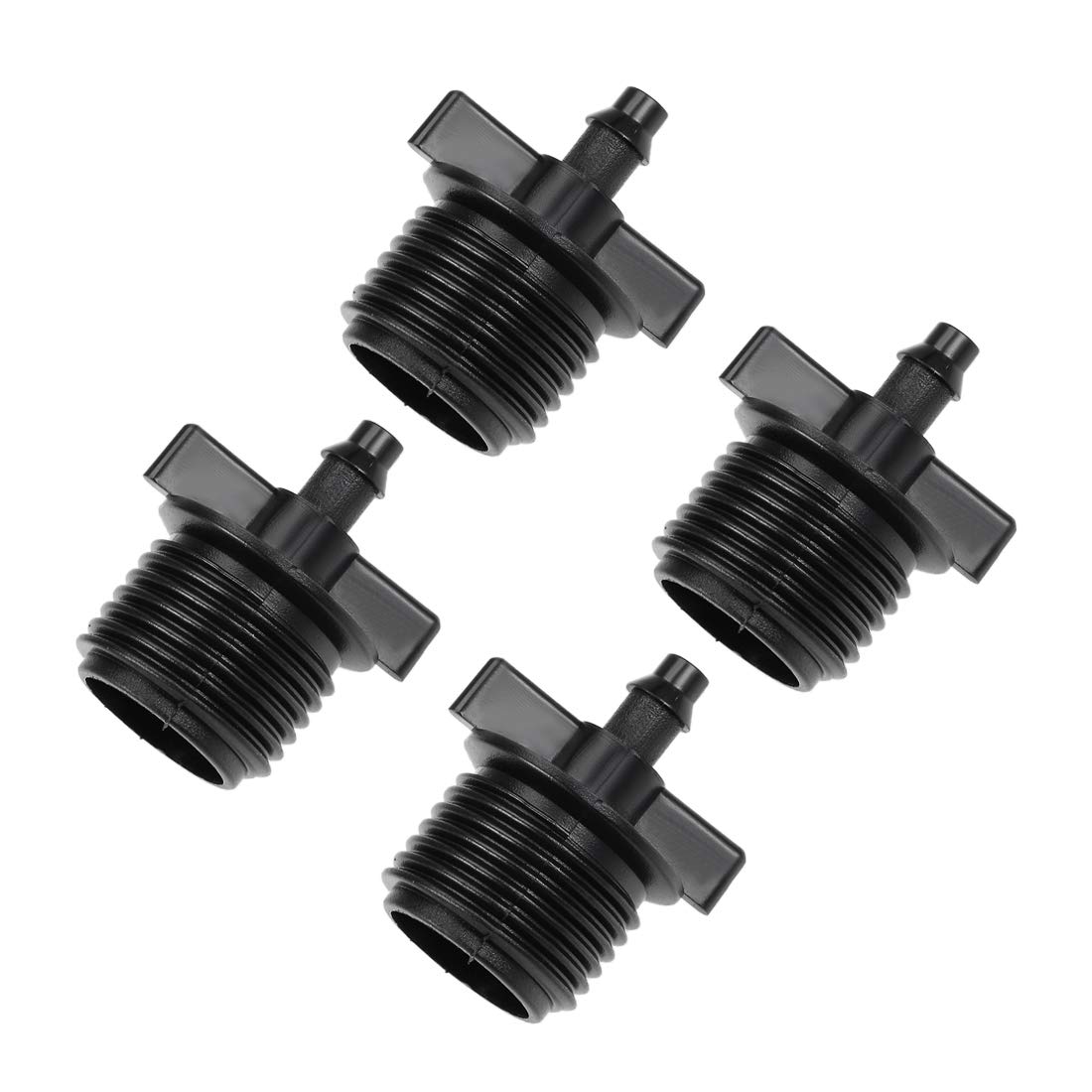 sourcing map Barb Drip Pipe Connector 1/2 BSPF Male Thread 4/7mm Hose Fitting for Garden Agricultural Irrigation System, Plastic 4pcs