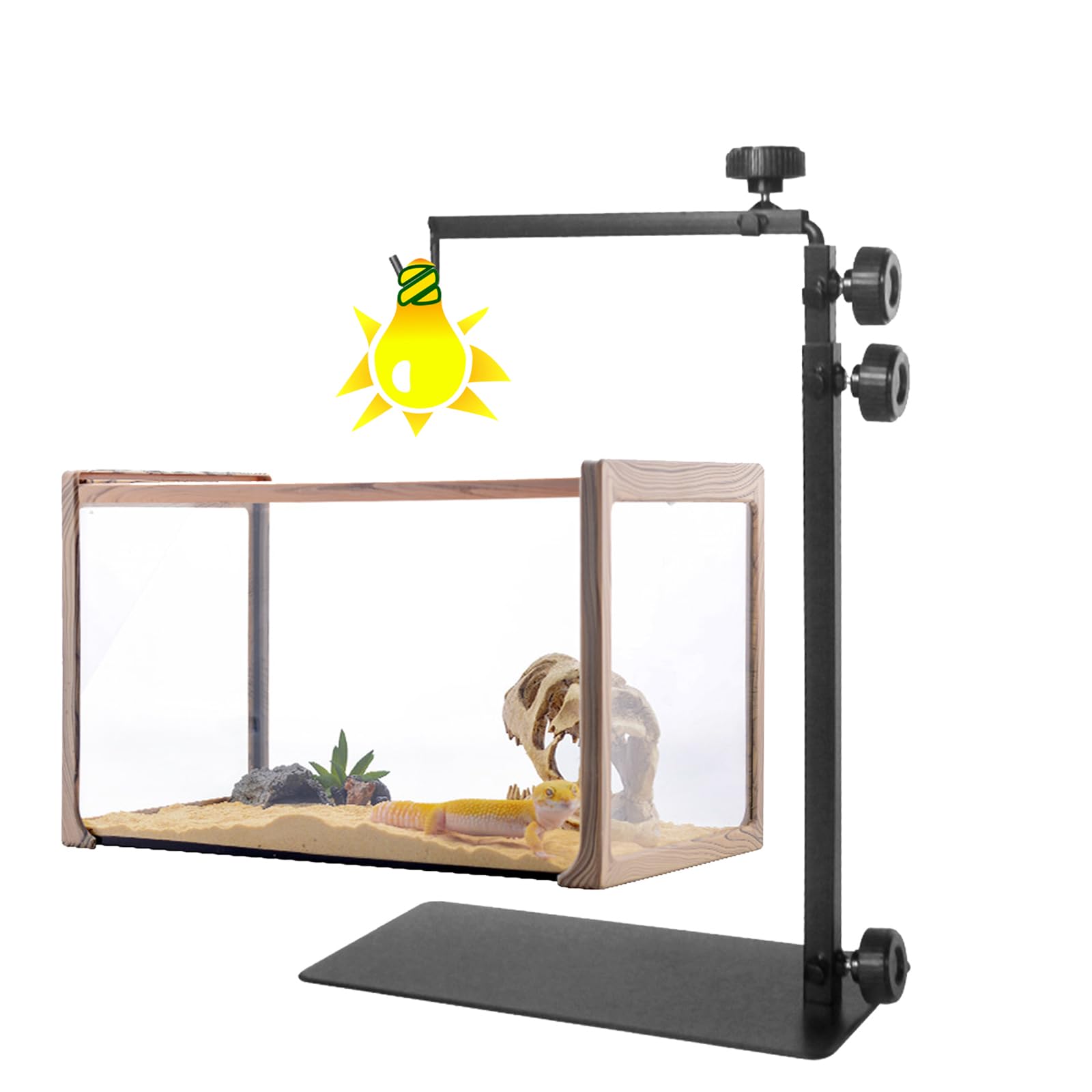 TEMU-SC Reptile Heat lamp Holder, Reptile Lamp Stand, Adjustable Heat Lamp Stand Fixture for Terrarium Suitable Hermit Crabs, Beard Dragons, Turtles, Geckos, Lizards(41 a 95 CM)
