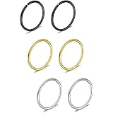Fullsexy 8 Stück Fake Septum Piercing – Edelstahl Nasenring Clicker, 8 Mm, Mehrweg Scharnier