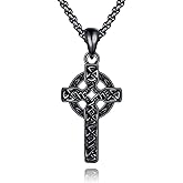 ZPMMPZ Celtic Cross Necklace 925 Sterling Silver Irish Knot Pendant Cross Jewelry Religious Gifts for Women Men
