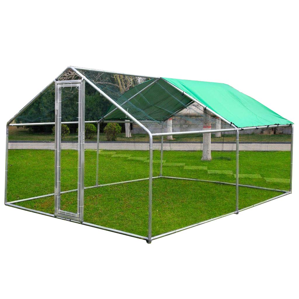 Idealchoiceproduct 10x10ft Large Metal Chicken Coop Walk In Chicken Coops And Runs Backyard Hen House Farm Ranch Run Walk In Poultry Cage