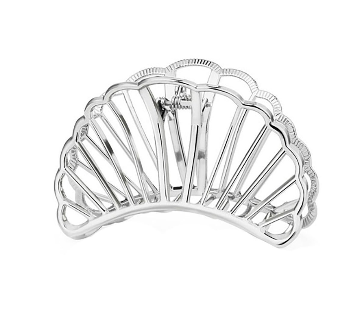 Fodattm Vintage Metal Hair Claw Hair Jaw Clips Hair Clamp Accessories for Girls Women (Sector, Silver)
