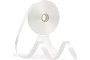Apeseek 60 Yards White Ribbon 1/2 Inch, Solid White Satin Ribbon for Gift Wrapping, Crafts, Flower Bouquet, Wedding, Baby Shower, Festival, Christmas, Halloween