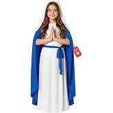 Morph Virgin Mary Costume Kids, Saint Costume Kids, Christmas Costumes | Nativity Costume Set with Dress, Cape, Belt &amp; Headpiece, Comfortable Full-Length Design, Perfect for Nativity Plays