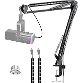 Boom Arm Compatible with Fifine Dynamic Microphone (AM8), Mic Arm for Fifne XLR/USB Gaming Podcast Recording PC Mic, Adjustable Scissor Mic Stand by YOUSHARES