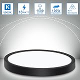 Defurhome 22cm LED Ceiling Light 18W 5000K IP54 Black Dome view 3