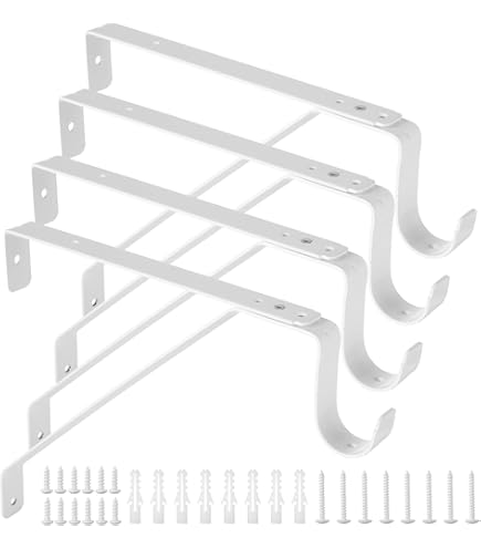 6pcs Closet Rod Holders Wardrobe Closet Rod Brackets Shower Rod Flanges for Wall