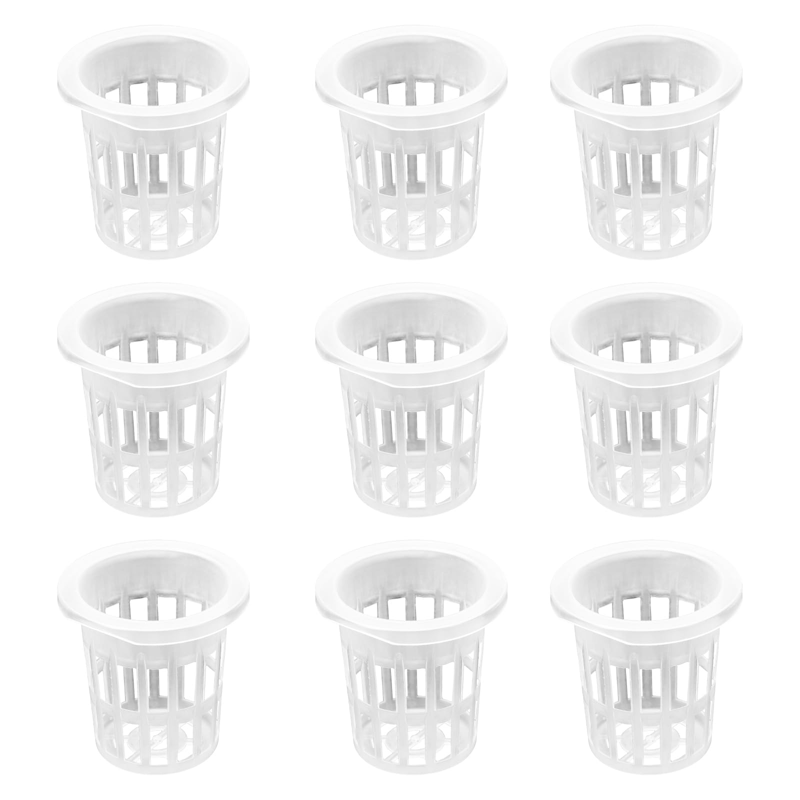 Photo 1 of Angoily 1.5" Net Pots, 50PCS Plastic Hydroponic Net Pots Mesh Planter, Garden Hydroponic Nursery Baskets, White Planting Nursery Grow Basket Supplies, Hydroponic Flower Pot Net Cup