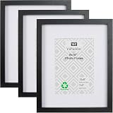 YiPinYin White 8x10 Inch Photo Frames Set of 3 with Mat 5x7 Perspex Boxed