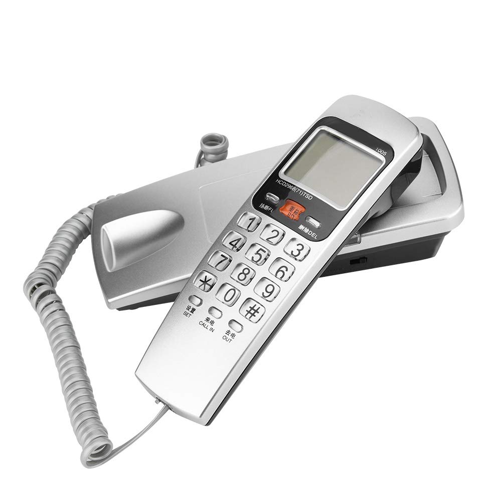 Mugast Corded Phones Landline, Wall Mountable Landline Telephone, FSK/DTMF Table/Wall Phone with ID Display with Recall Function, 30 Digits Storage, Wired Fixed Phone for Home, Office, Hotel, etc.