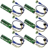 PrimeStar 6-Pack Ver 006 PCI-E Powered 16X to 1X Adapter Riser USB 3.0 Cable Molex 4Pin To SATA 15Pin Power Connector - GPU Riser Extender Cable - Ethereum Mining ETH