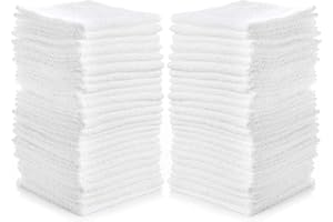 Simpli-Magic Cotton Washcloths White, 40 Pack, Size: 12”x12”